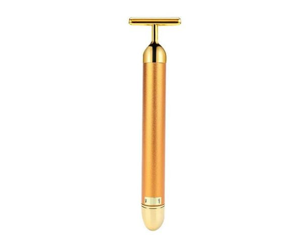 24K Gold T-Bar Energy Massager - Vibrating Facial & Neck Care Tools UAE