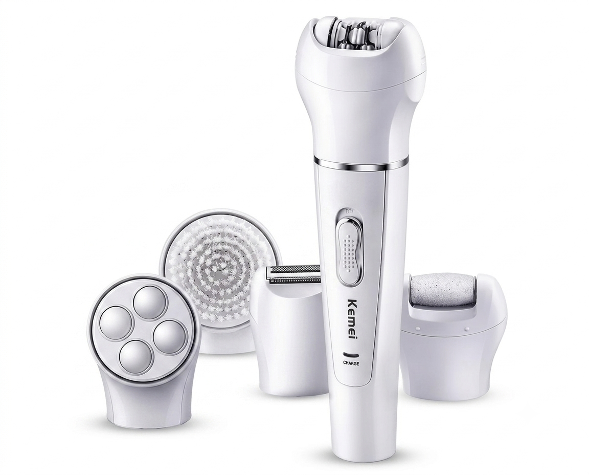 Kemei KM-2199 5-in-1 Beauty Tools Kit | Facial Cleansing, Epilator & Lady Shaver