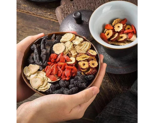 Ginseng Five Treasure herbal tea bags for men and women with a natural herbal blend.