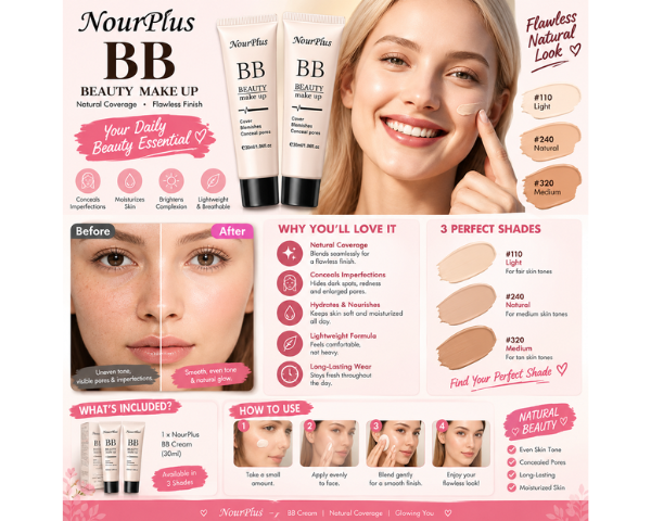 HEYXI waterproof BB cream concealer in Natural and Ivory shades