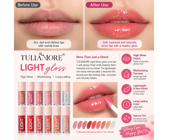 Candy lip gloss mirror-finish shine