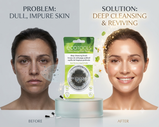EcoTools Deep Cleansing Facial Brush with vegan bristles for gentle daily skincare.