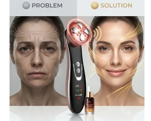 RF EMS facial device with LED light for skincare