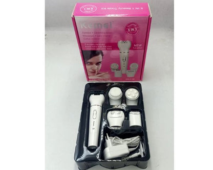 Kemei KM-2199 5-in-1 Beauty Tools Kit | Facial Cleanser & Epilator Sets