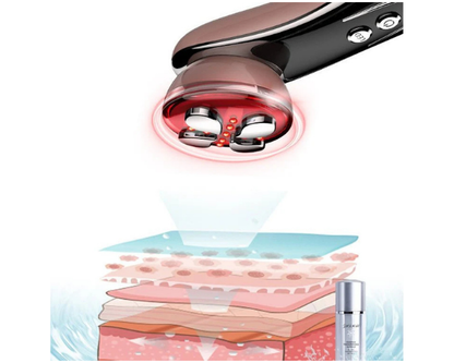 Vibration Beauty Instrument | RF EMS Facial Massager with LED Light Therapy