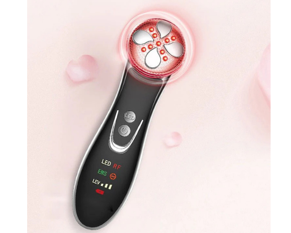 Vibration Beauty Instrument | RF EMS Facial Massager with LED Light Therapy