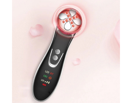 Vibration Beauty Instrument | RF EMS Facial Massager with LED Light Therapy