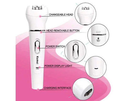 Kemei KM-2199 5-in-1 Beauty Tools Kit | Facial Cleanser & Epilator Sets