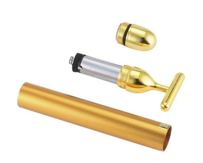 24K Gold T-Bar Energy Massager - Vibrating Facial & Neck Care Tools UAE