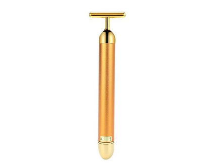 24K Gold T-Bar Energy Massager - Vibrating Facial & Neck Care Tools UAE