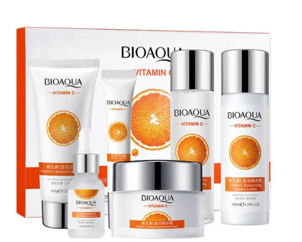 BIOAQUA Vitamin C Skincare Set 6pcs | Hydrating & Brightening Face Care Kit