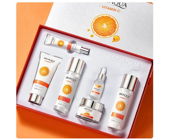 BIOAQUA Vitamin C Skincare Set 6pcs | Hydrating & Brightening Face Care Kit