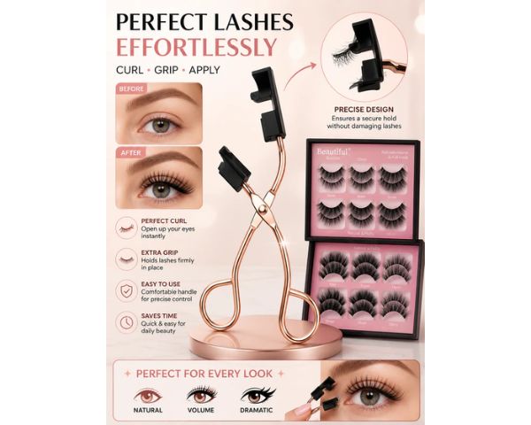 Quantum Magnetic Eyelash Curler - Portable Lash Curler Natural Curl Pro