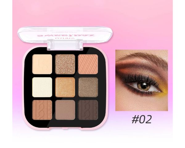 Ushas Sweet Day 9 Color Eyeshadow Palette - Long Lasting Makeup Kit Set