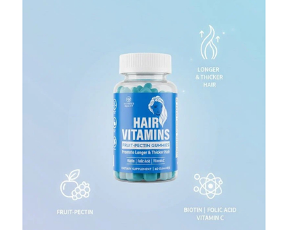 Nature's Beauty Hair Vitamins Gummies | Biotin | 60 Fruit-Pectin Gummy