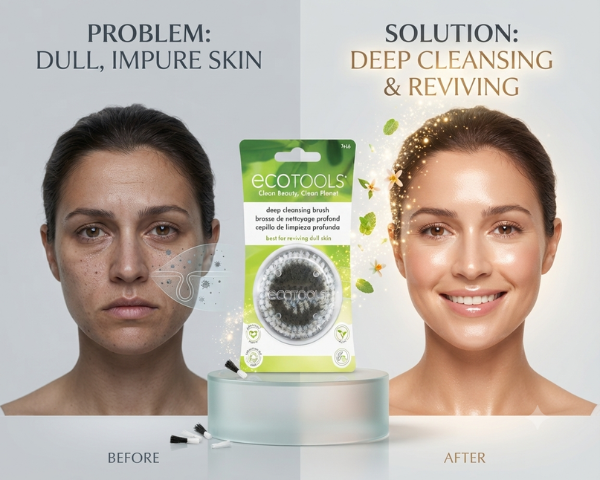 EcoTools Deep Cleansing Facial Brush | Vegan Eco-Friendly Face Cleansing Brush