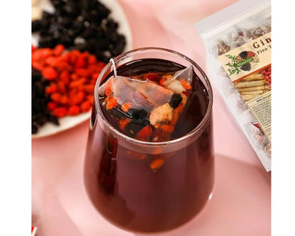 Ginseng Five Treasure Herbal Tea Bags - Natural Wellness Drink Pack Set