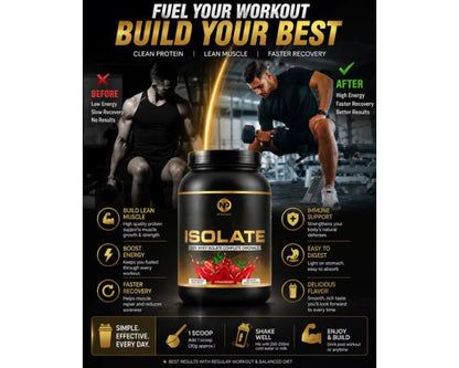 NP Nutrition 100% Whey Isolate Complete Strawberry Protein Powder 1000g