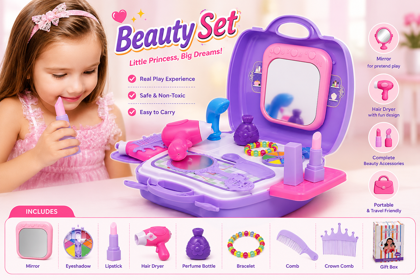 All-in-One Beauty Set | Makeup & Skincare Kit with Beauty Accessories X
