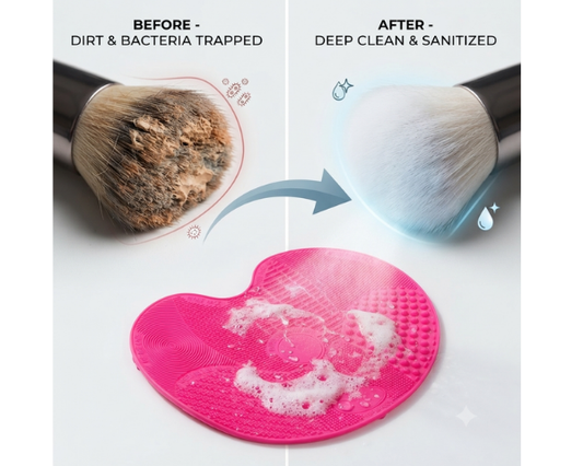 Makeup brush cleaning mat