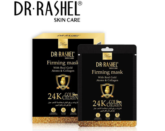 Dr Rashel 24K Gold Firming Mask (25g, 10pc) for deep skin tightening and radiance.