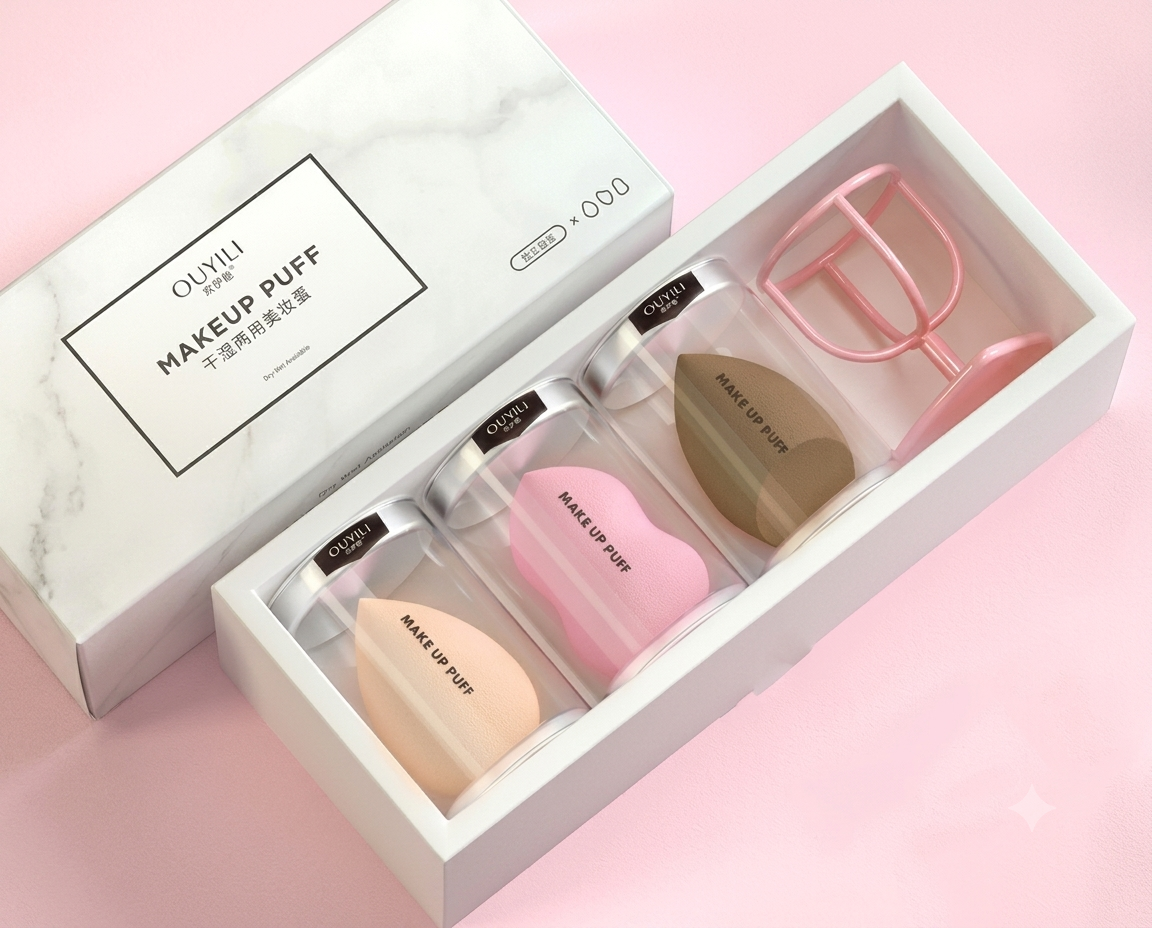 Makeup Sponge Set | Soft Beauty Blender Puffs for Liquid Cream & Powder