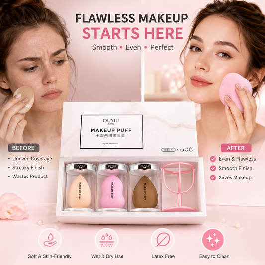 Makeup Sponge & Powder Puff Set | Beauty Blender Makeup Egg Collection
