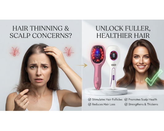 Pink Electric Scalp Massager and Hair Care Device with a rechargeable design.