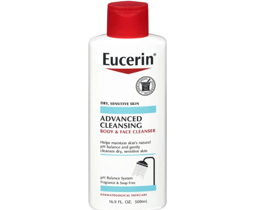 Eucerin Advanced Cleanser designed for gentle daily cleansing and skin purification.