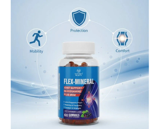Nature's Beauty Flex-Mineral gummies in a convenient 60-count bottle for everyday use.