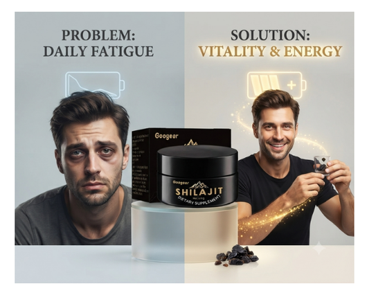 Googeer Himalayan Shilajit Resin dietary supplement in a 100g container for daily wellness.