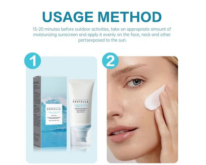 Hydrating SPF 50 sunscreen for daily skincare