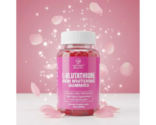 Nature's Beauty L-Glutathione beauty support gummies in a convenient 60-gummy bottle.