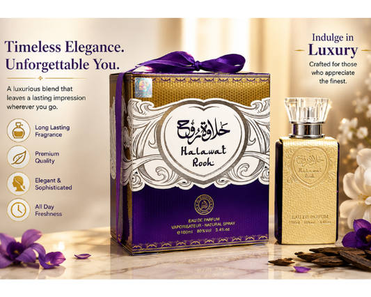 Long-lasting Halawat Rooh perfume designed for both men and women.