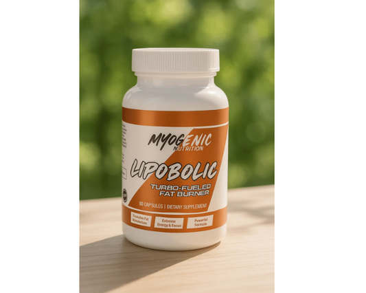 MYOBOLIC Turbo-Fueled Fat Burner dietary supplement with 90 easy-to-take capsules.