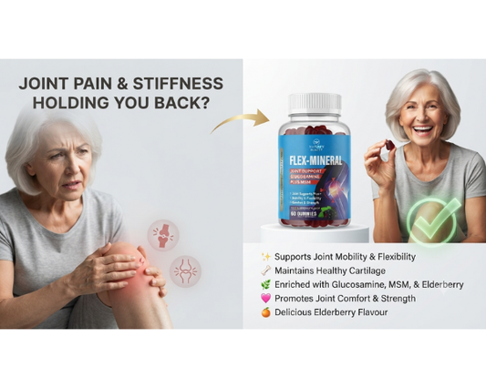 Nature's Beauty Flex-Mineral Joint Support Gummies with 60 gummies for daily joint wellness.