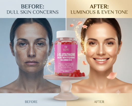 Nature's Beauty L-Glutathione Gummies with 60 gummies for everyday beauty support.