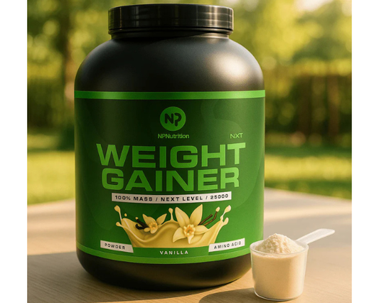 NP Nutrition Weight Gainer NXT with vanilla flavor for convenient daily nutrition.