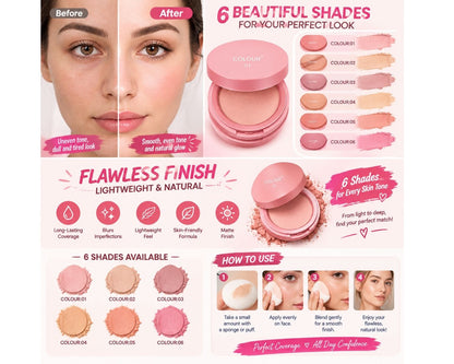 Peach pink matte face blush