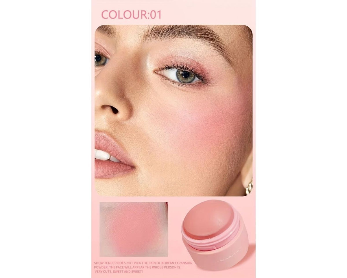 Pink blush ball makeup product