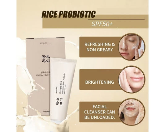 10% Rice Probiotic facial sunscreen cream SPF 50+