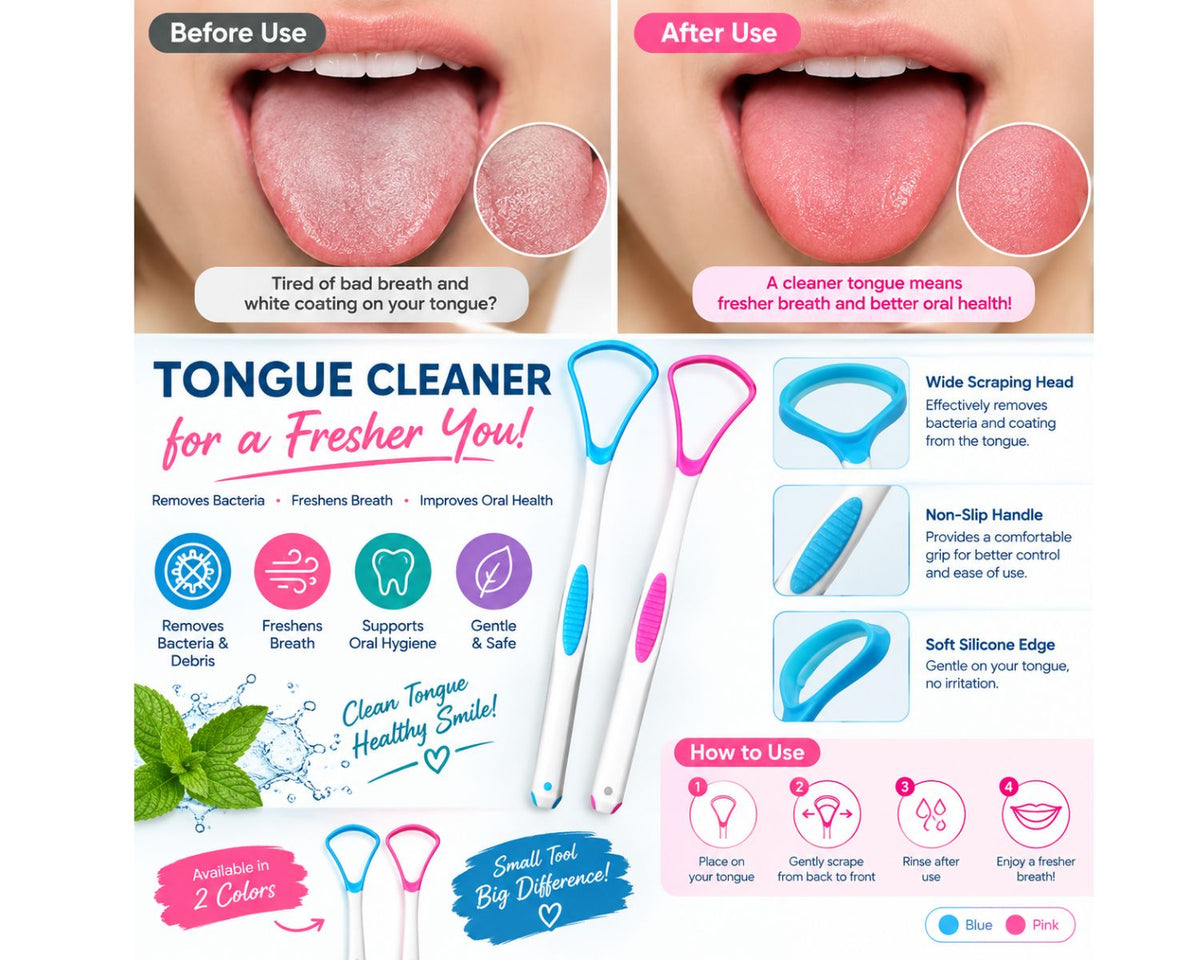Tongue scraper for fresh breath care