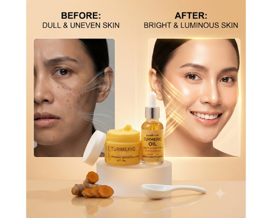 Turmeric Cream and Turmeric Oils Duo Set for nourishing natural skin care.
